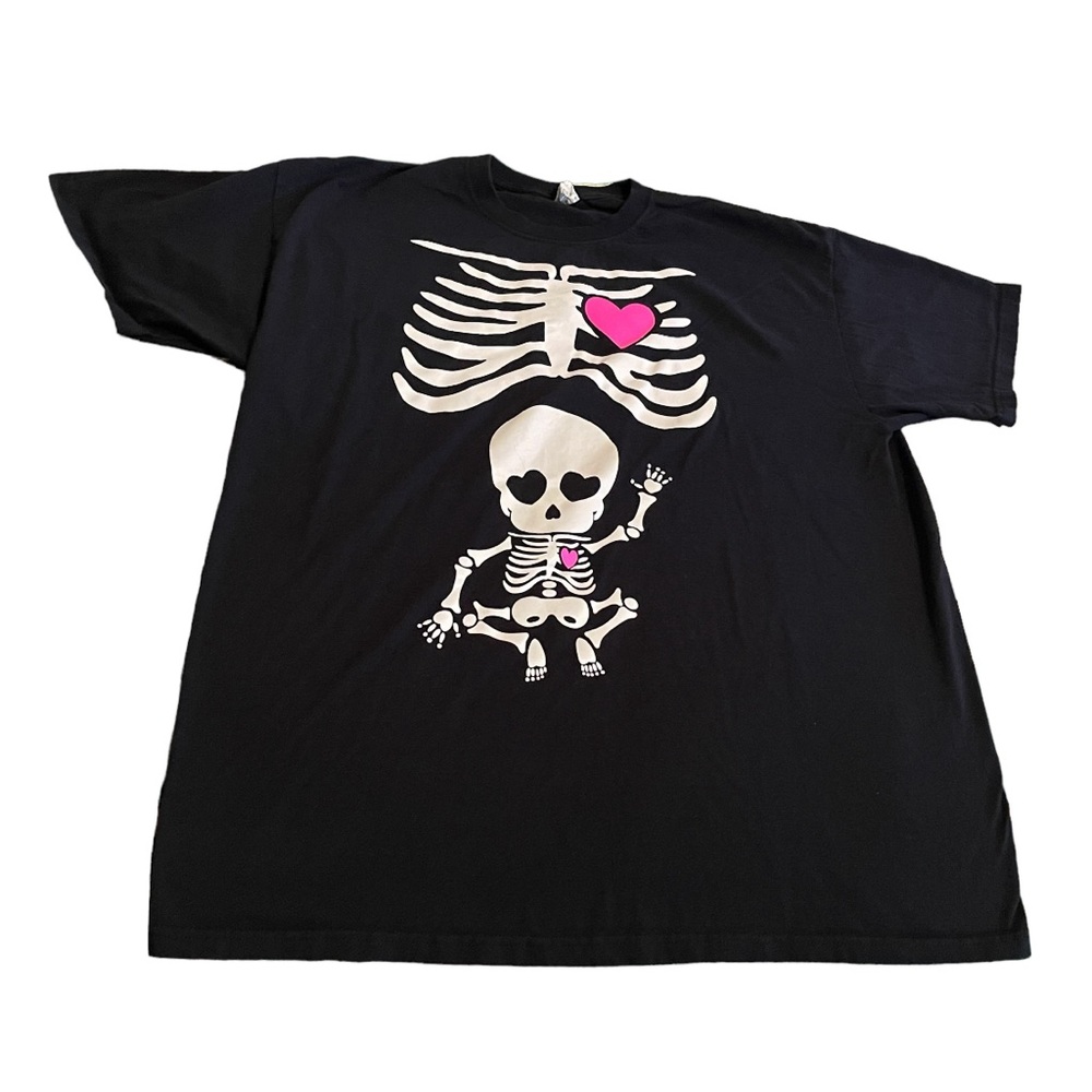 Vintage Jerzees Shirt Men XL Black 90s Retro Skeleton‎ Crew Neck Workout Gym Tee